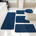 YIHOUSE Bathroom Rugs Set 5 Piece Cobblestone Memory Foam Mats - Extra