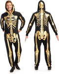 Skeleton Jumpsuit for Men - Comfy Halloween Hooded Costume