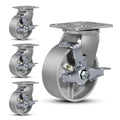 5in x 2in Industrial Casters Set of 4 - Heavy Duty Plate Casters