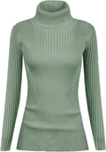 Turtleneck Ribbed Sweater for Women - Slim Fitted Viscose Knit