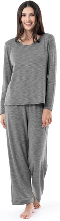 Fruit of the Loom Women's Long Sleeve Tee and Pant Sleep Set - Soft