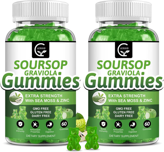Soursop Graviola Gummies - Extra Strength 2200mg for Immunity