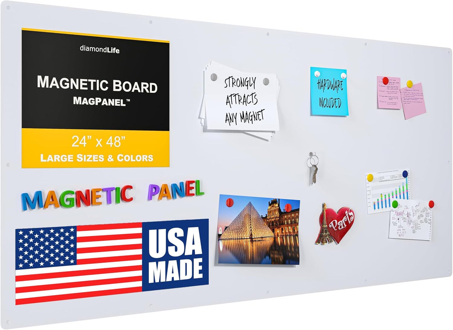 DLDIRECT 24inx48in Magnetic Board for Home and Office