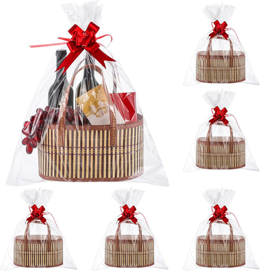 Tioncy 6 Set Baskets for Gifts - Large Woven Bamboo Kit
