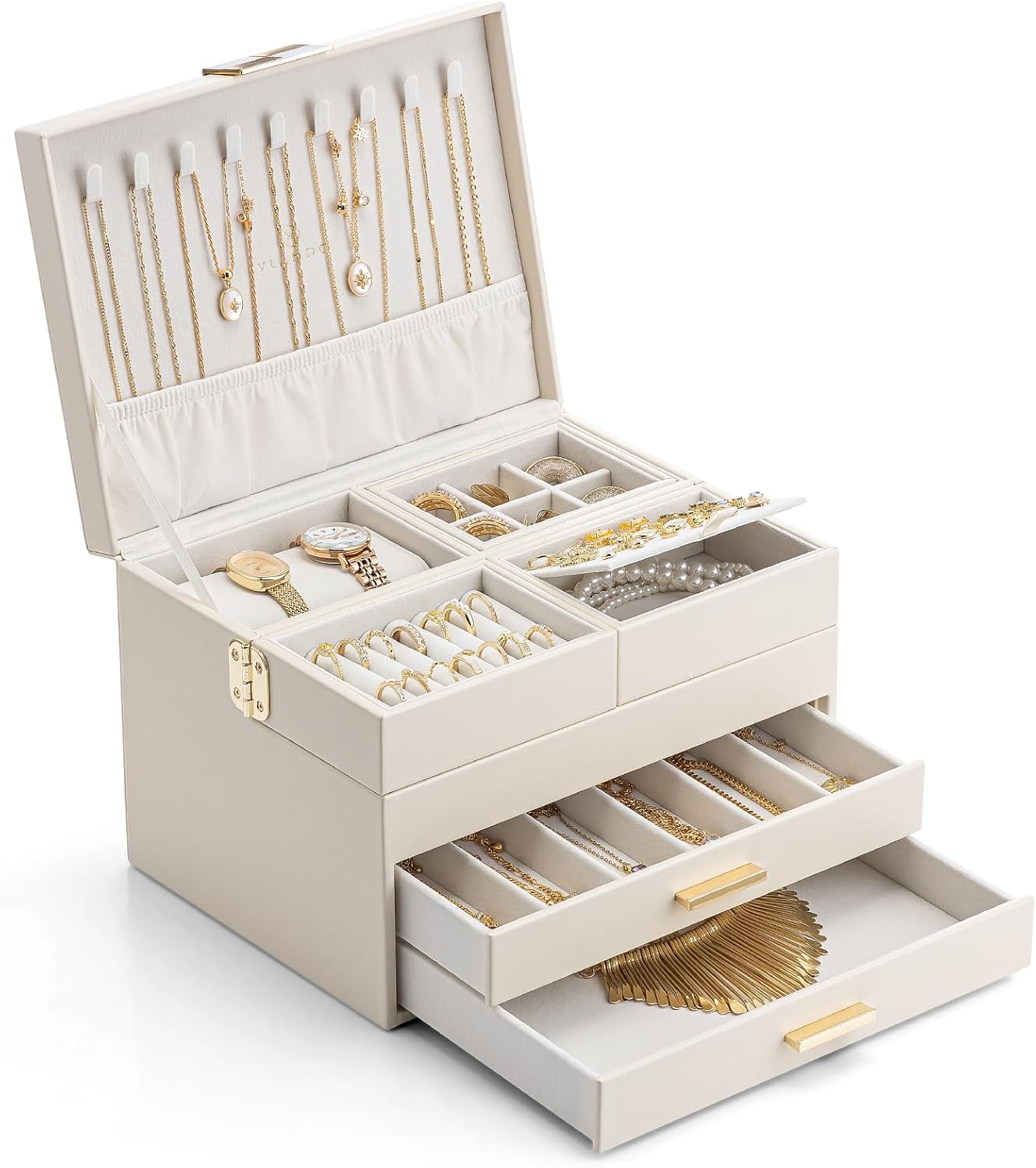 Vlando 4 Layers Jewelry Box - Elegant Jewelry Organizer