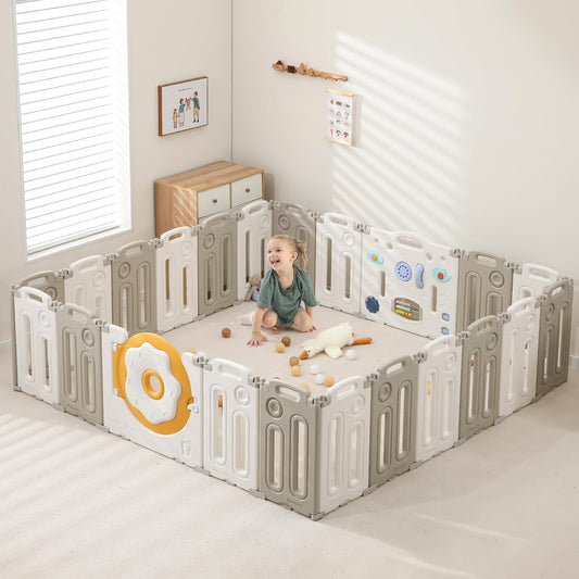 Foldable Playpen for Babies and Toddlers - Safe Indoor Outdoor Use