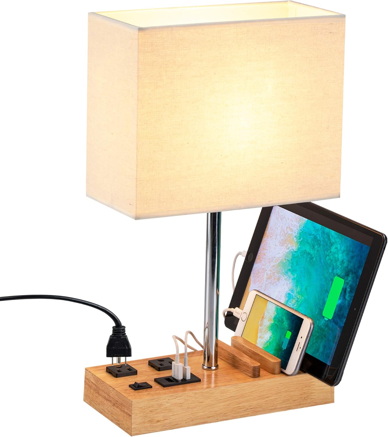 Dreamholder Lamp: 3 USB Ports, 2 AC Outlets, 3 Phone Stands