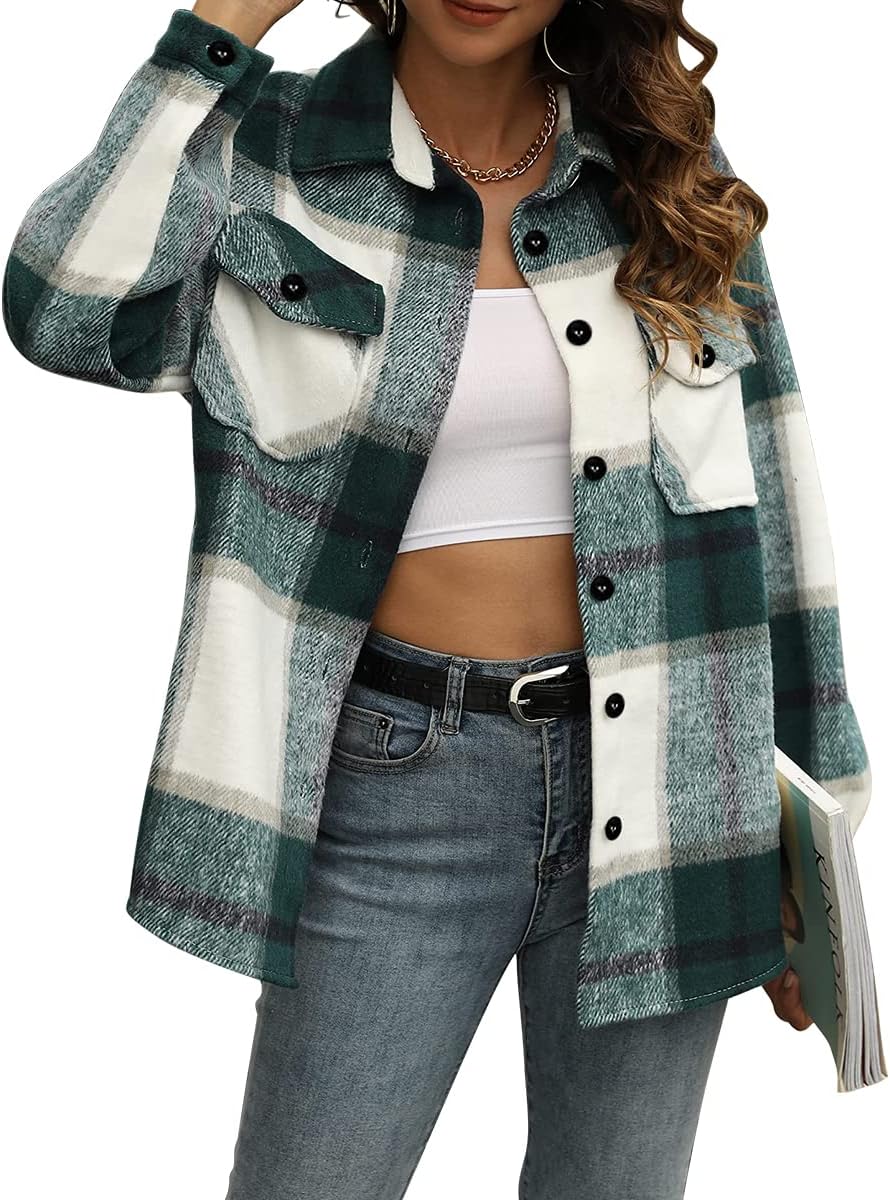 Trendy Queen Womens Flannel Shacket for Stylish Fall Outfits