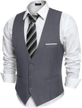 Men's Suit Vest Slim Fit Formal Dress Waistcoat - Smart Everyday Wear