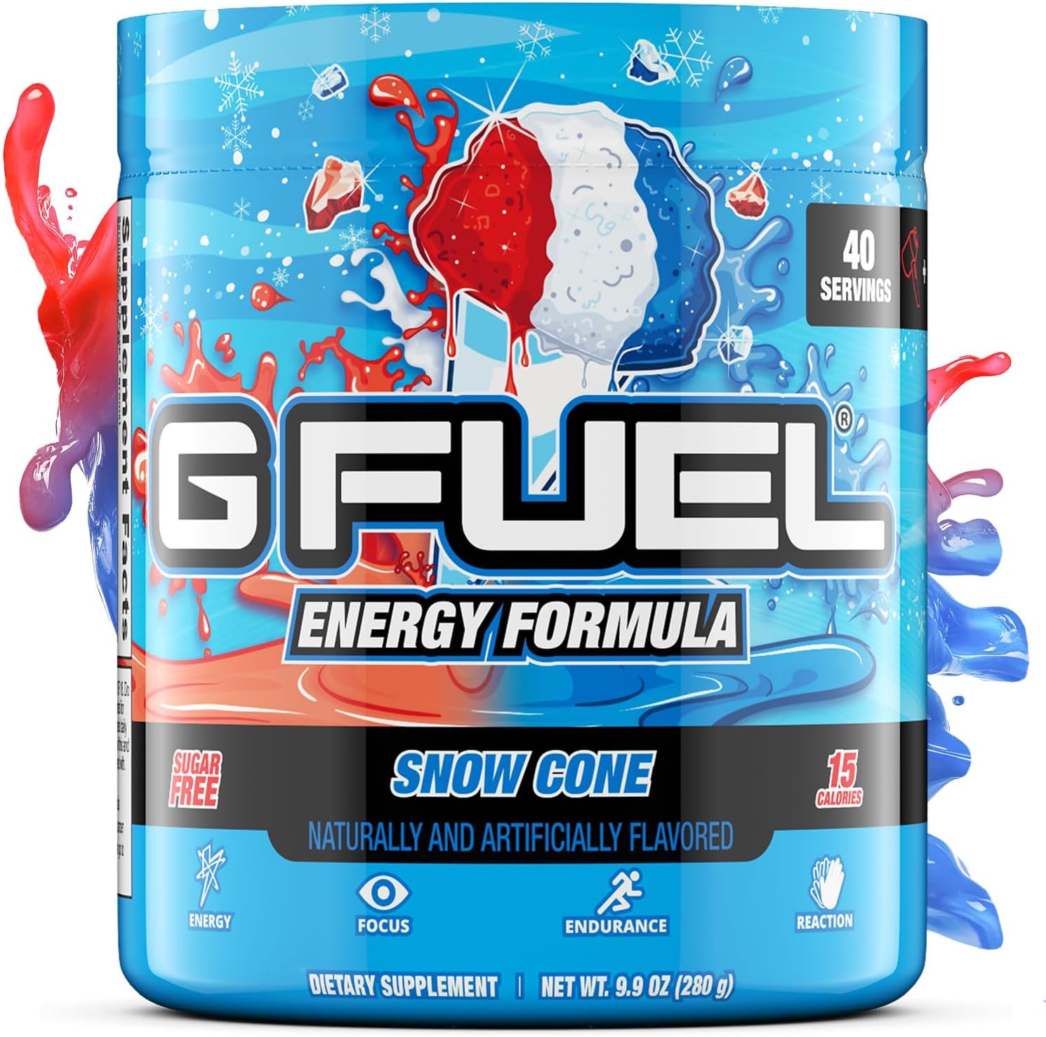 G Fuel Snow Cone Energy Drink Powder for Focus and Energy