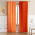 Bright Orange Blackout Curtains 52W x 84L - Thermal Room Darkening
