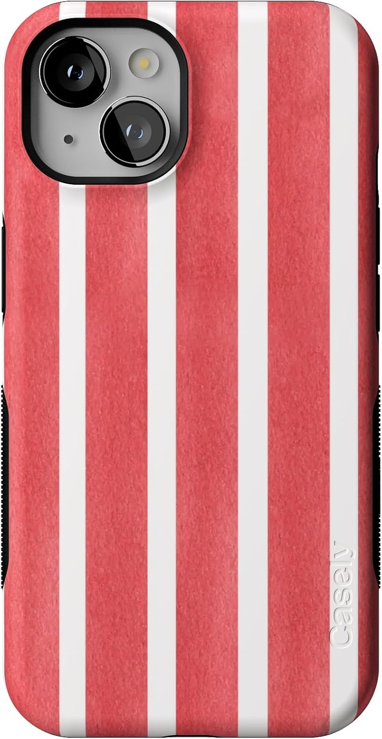 Casely iPhone 13 Case with Red Stripes for Bold Protection