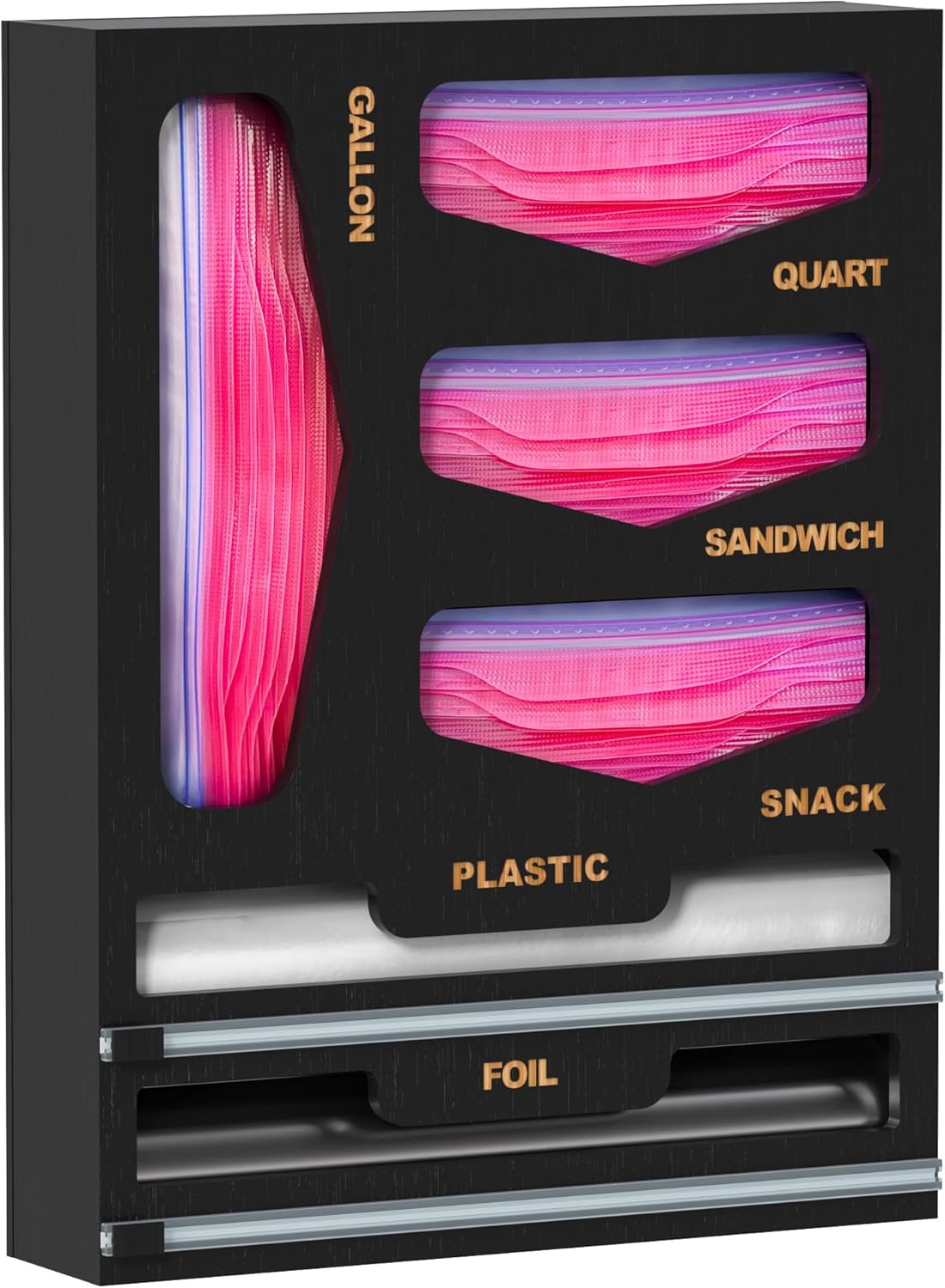 DALSHABET Bamboo Bag Organizer: 6-in-1 Kitchen Drawer Solution