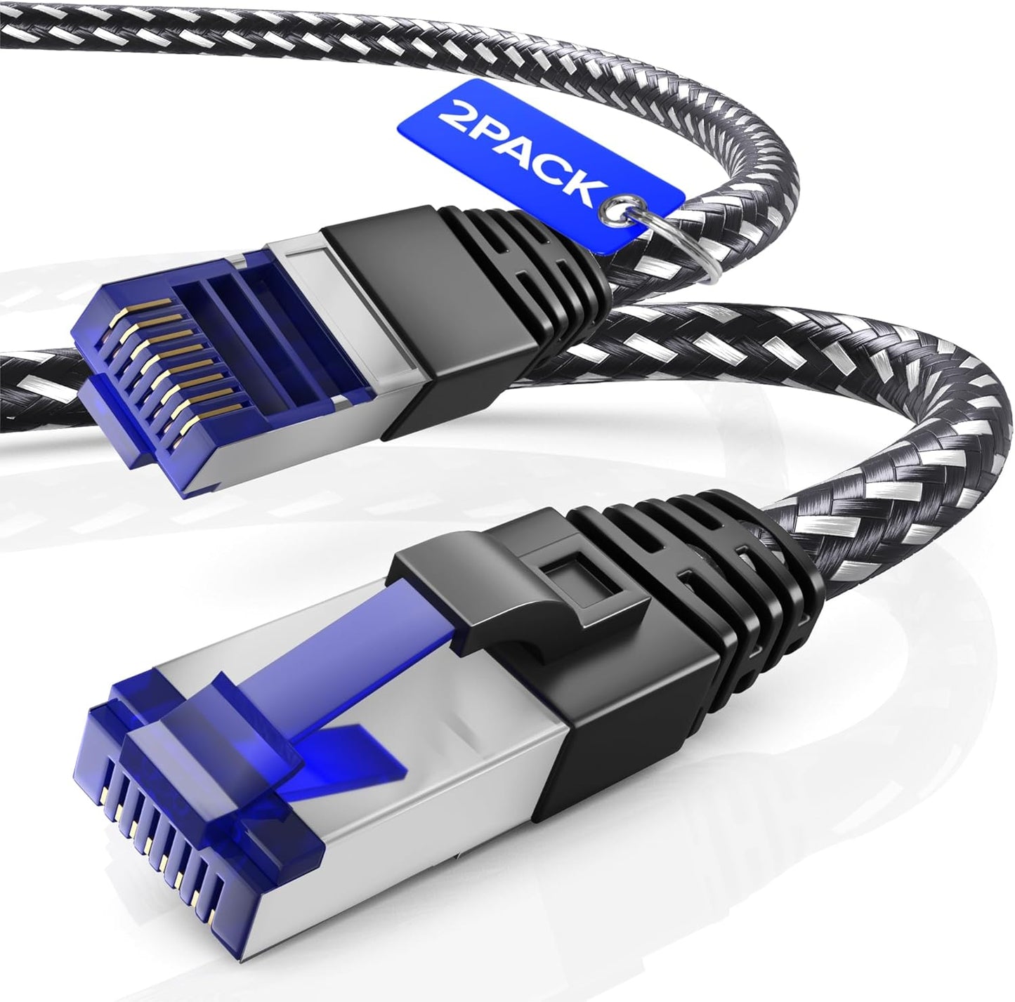 Maximm Cat7 Ethernet Cable 25ft 2-Pack - Ultimate Gaming & Streaming Speed