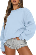 Womens Crewneck Sweatshirt Loose Fit Fleece Pullover - Cozy Layering