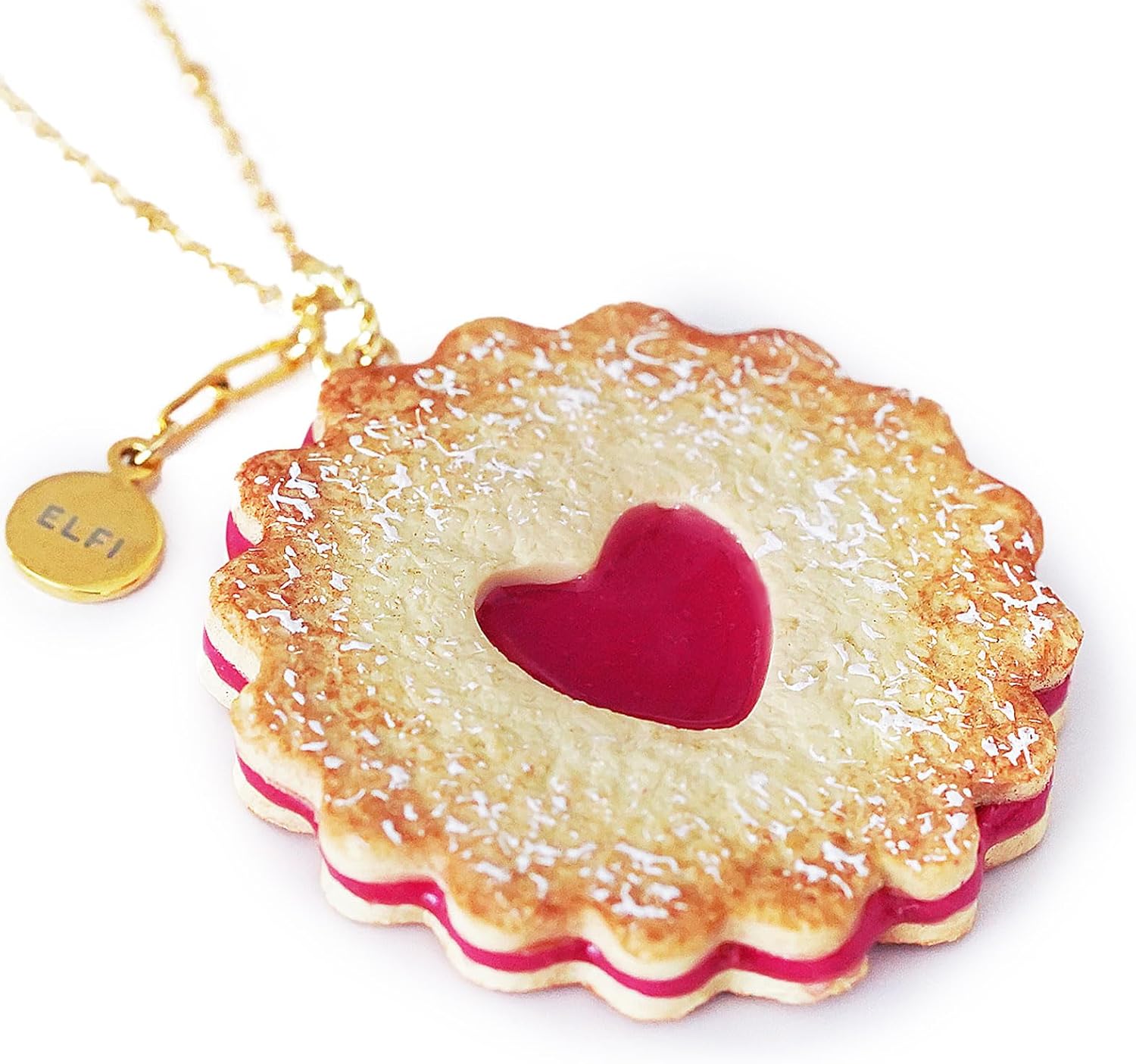 Cute Heart Jam Cookie Necklace for Kawaii Food Lovers Gift