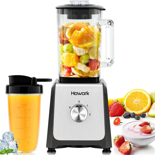 Powerful 750W HOWORK Blender: Smoothies, Frozen Drinks, Ice Cream