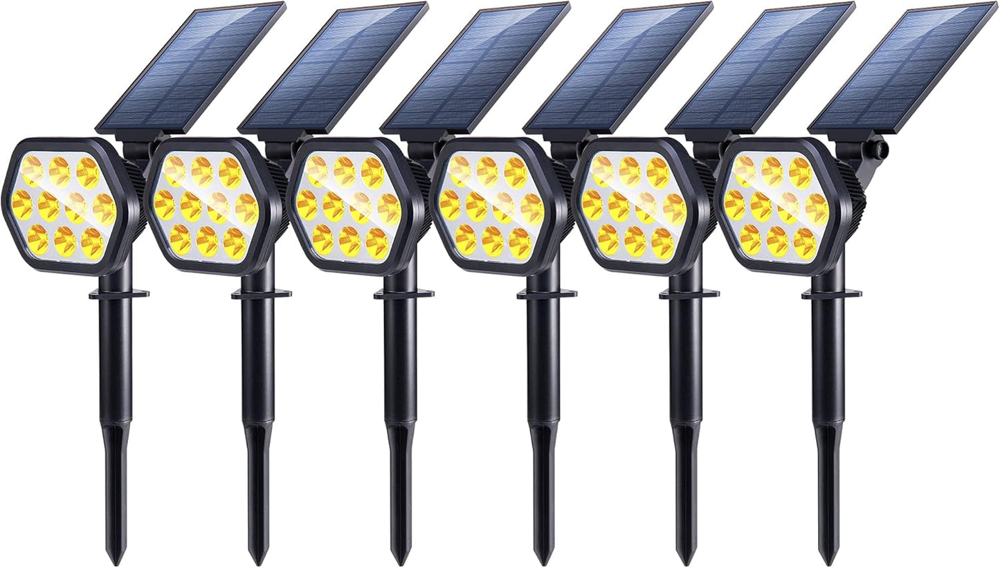 Nekteck Solar Lights Outdoor 10 LED Landscape Spotlights 6 Pack