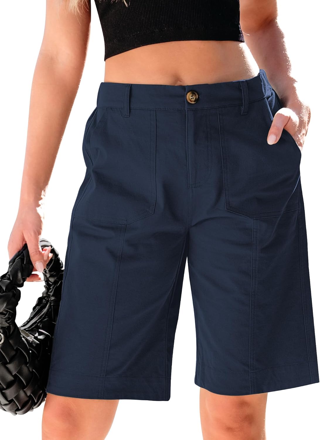 Luvamia Bermuda Shorts for Women - Stylish Knee Length Chino