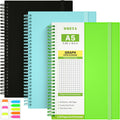 Graph Paper Notebook 3 Pack A5 Grid Notebooks - Thick 100gsm Paper