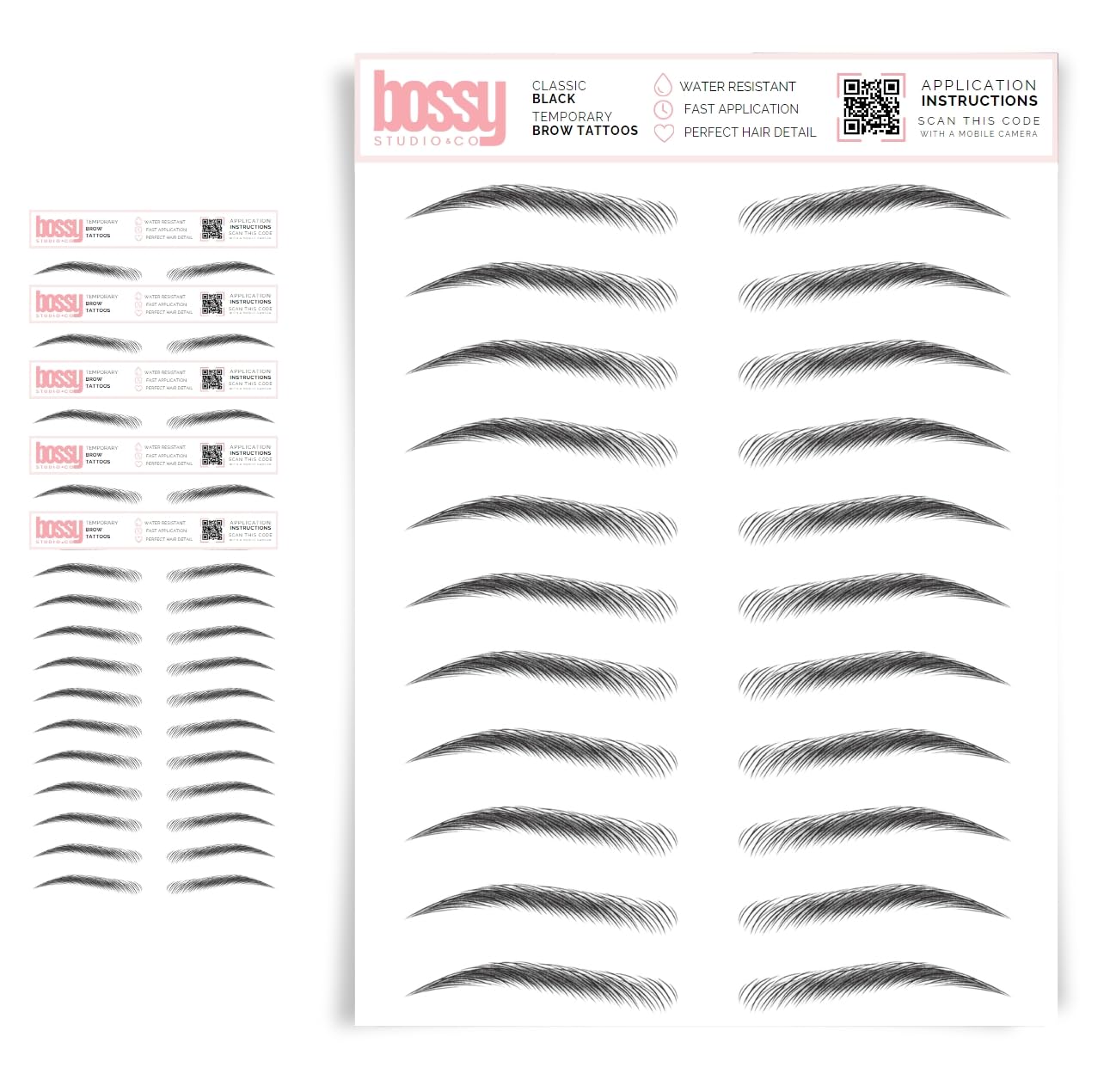 5 Pack Waterproof Eyebrow Tattoos for Natural Hair-Like Brows