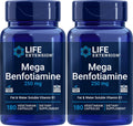 Mega Benfotiamine 250 mg 180 Capsules Pack of 2 - Vegetarian B1