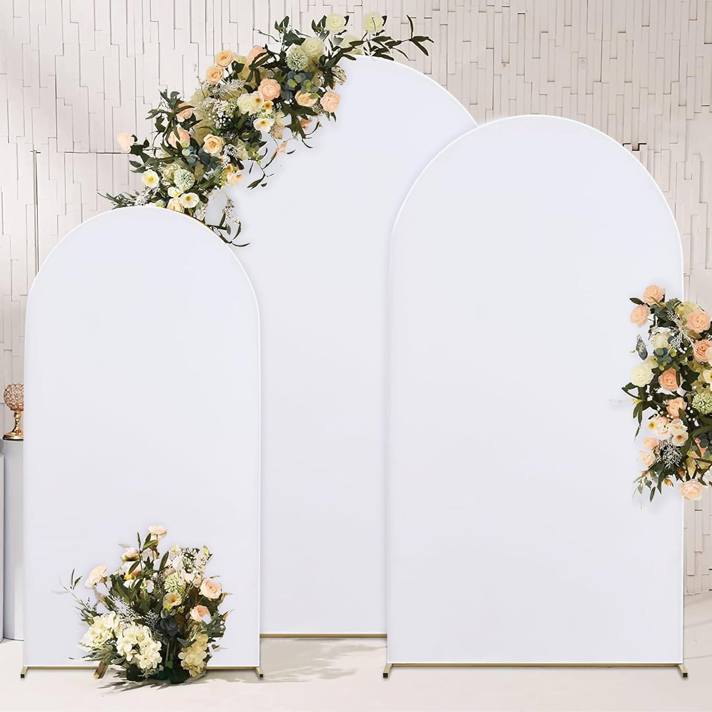 7.2ft White Arch Backdrop Cover Set of 3 for Weddings & Events