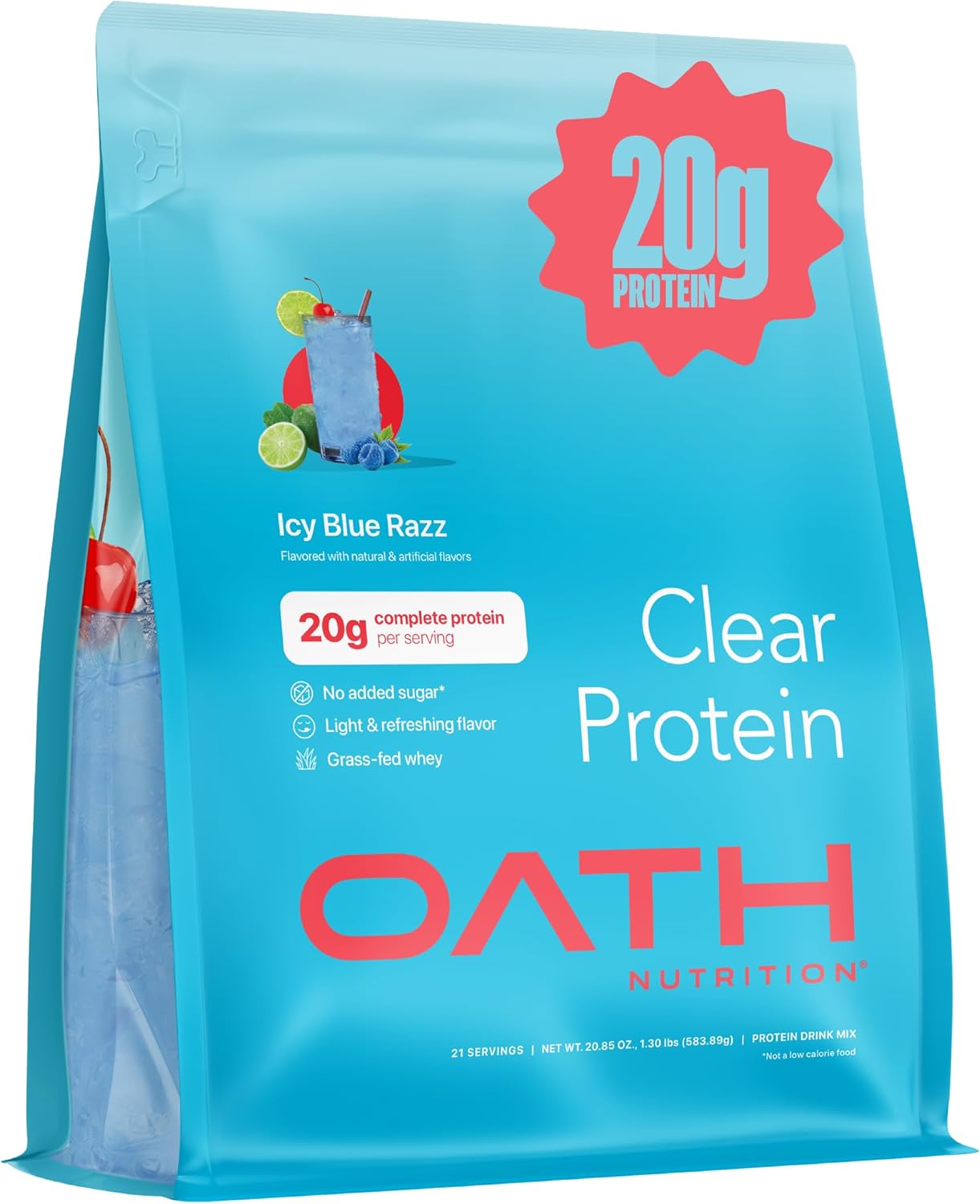 Clear Whey Isolate Protein Powder - Refreshing Blue Razz Flavor