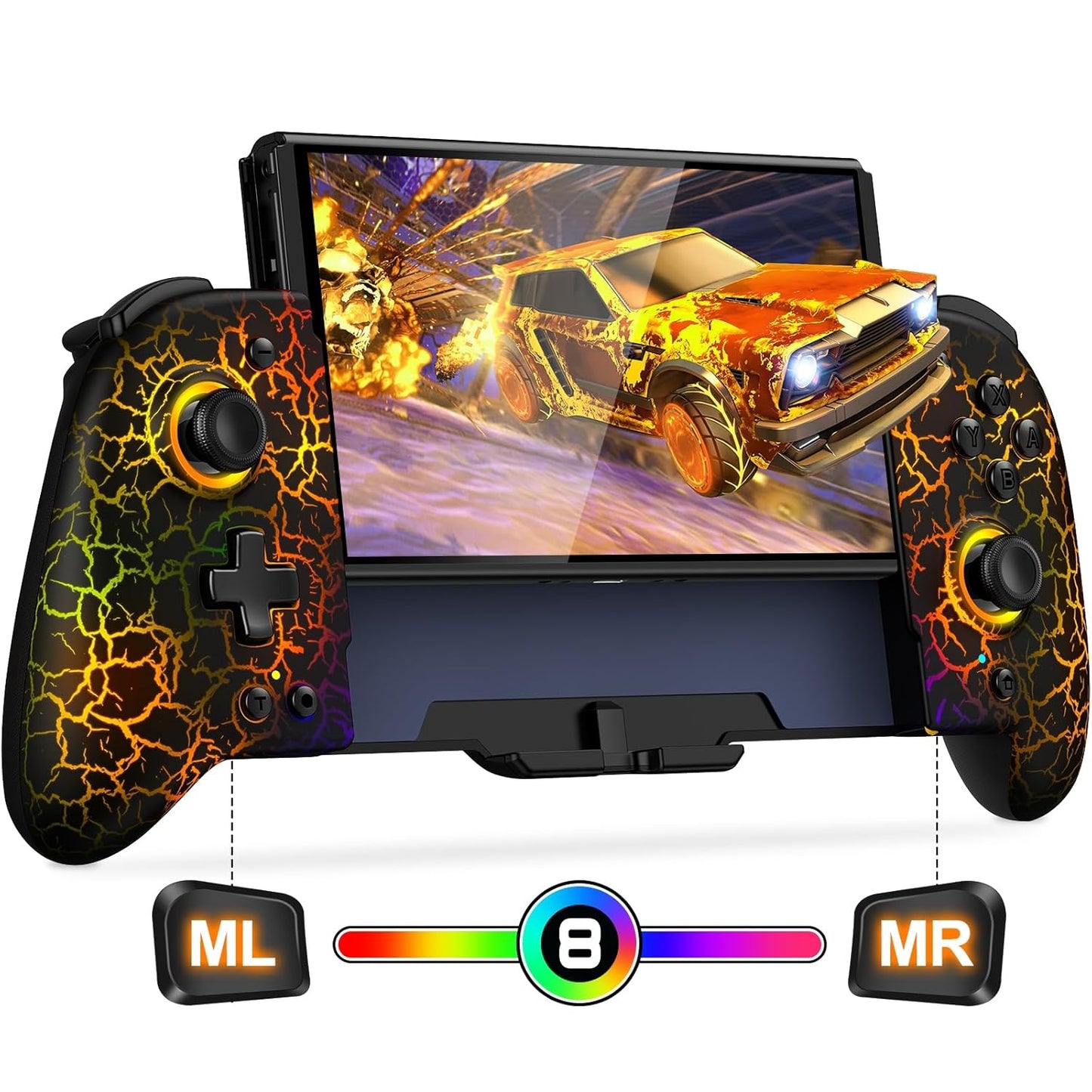 Gamtoure Hall Effect Switch Controller with RGB Light and Turbo