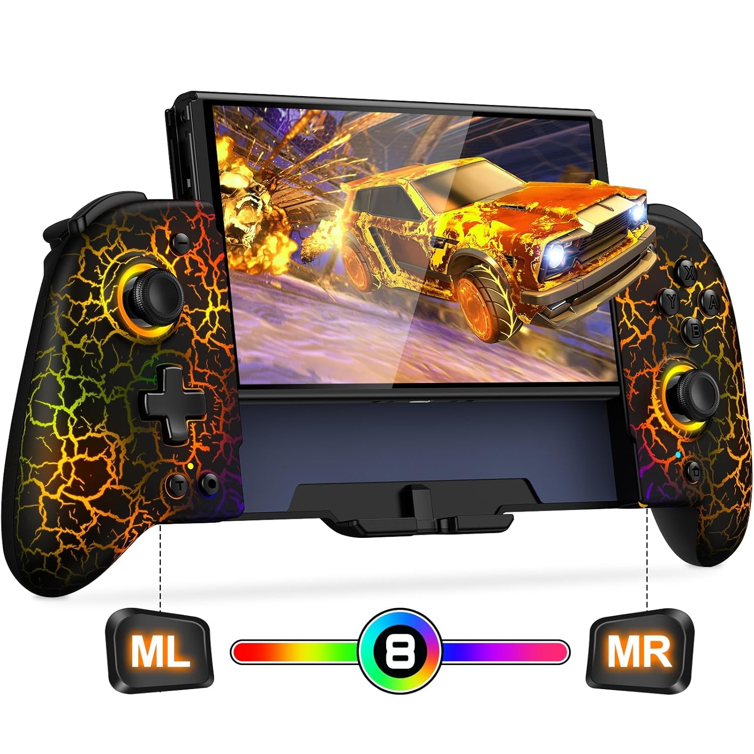 Gamtoure Hall Effect Switch Controller with RGB Light and Turbo