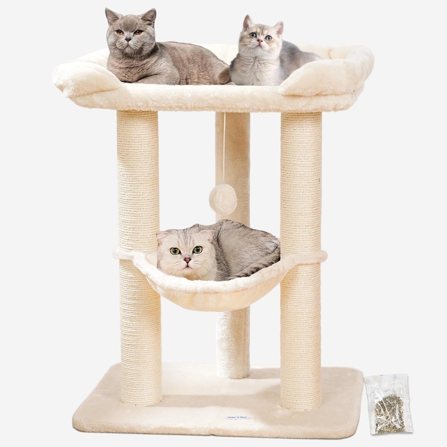 28in Large Cat Tree Tower for Indoor Cats - Perfect for Maine Coons
