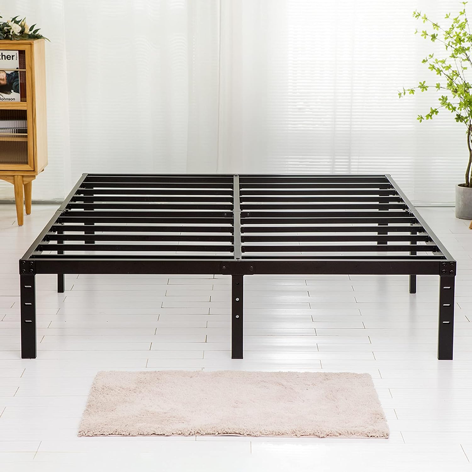 Queen Size Bed Frame with Heavy Duty Metal Platform Support