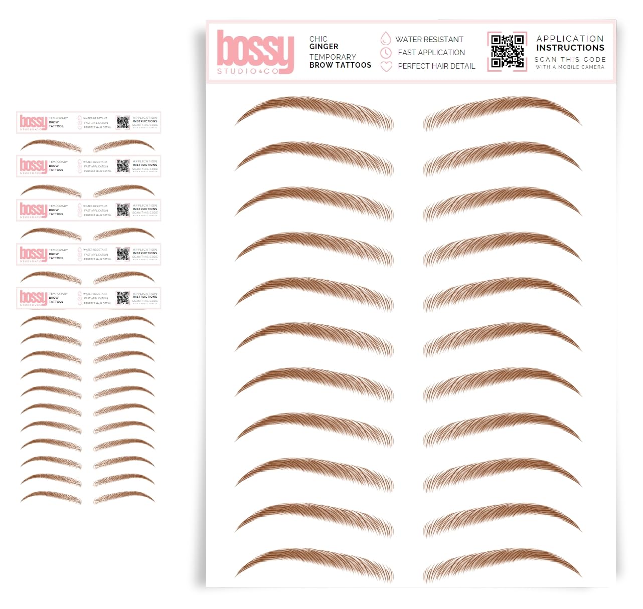 5 Pack Waterproof Eyebrow Tattoos for Natural Hair-Like Brows