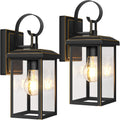 Outdoor Wall Light Fixtures 2-Pack - Durable Bronze Porch Sconces