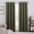 Olive Green Blackout Curtains 52 x 84 in 2 Panels Set - Room Darkening