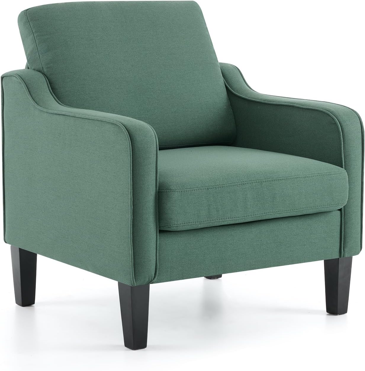VINGLI Accent Chair for Living Room - Comfy Dark Green Chair