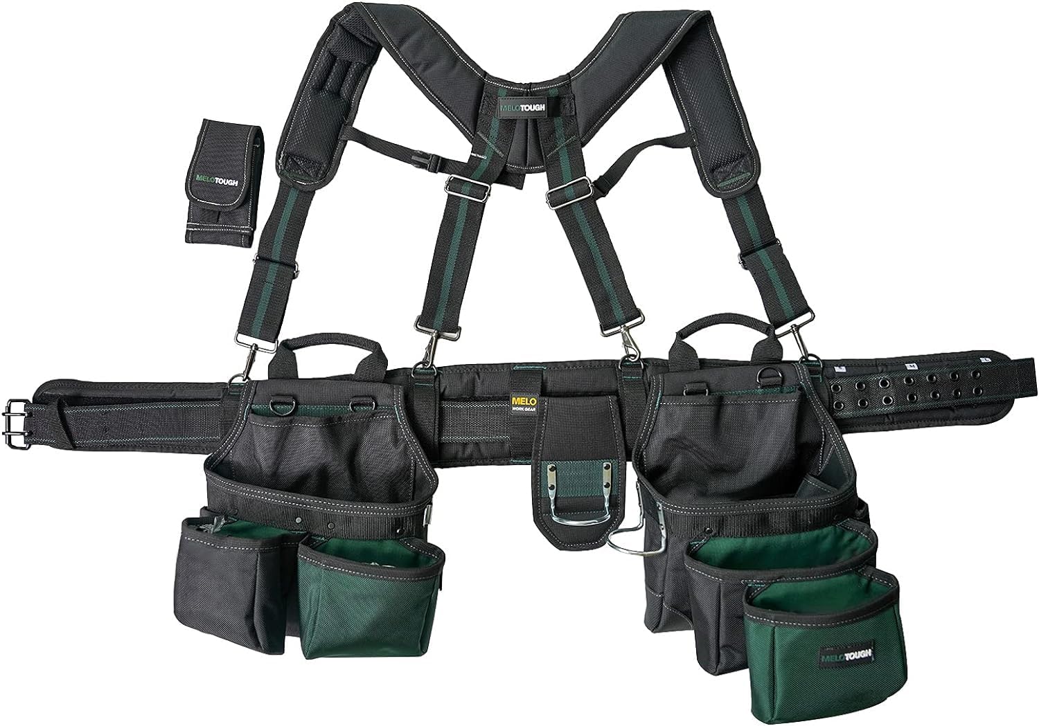 Pro Framer's Combo Apron Tool Belt with Heavy Duty Suspenders