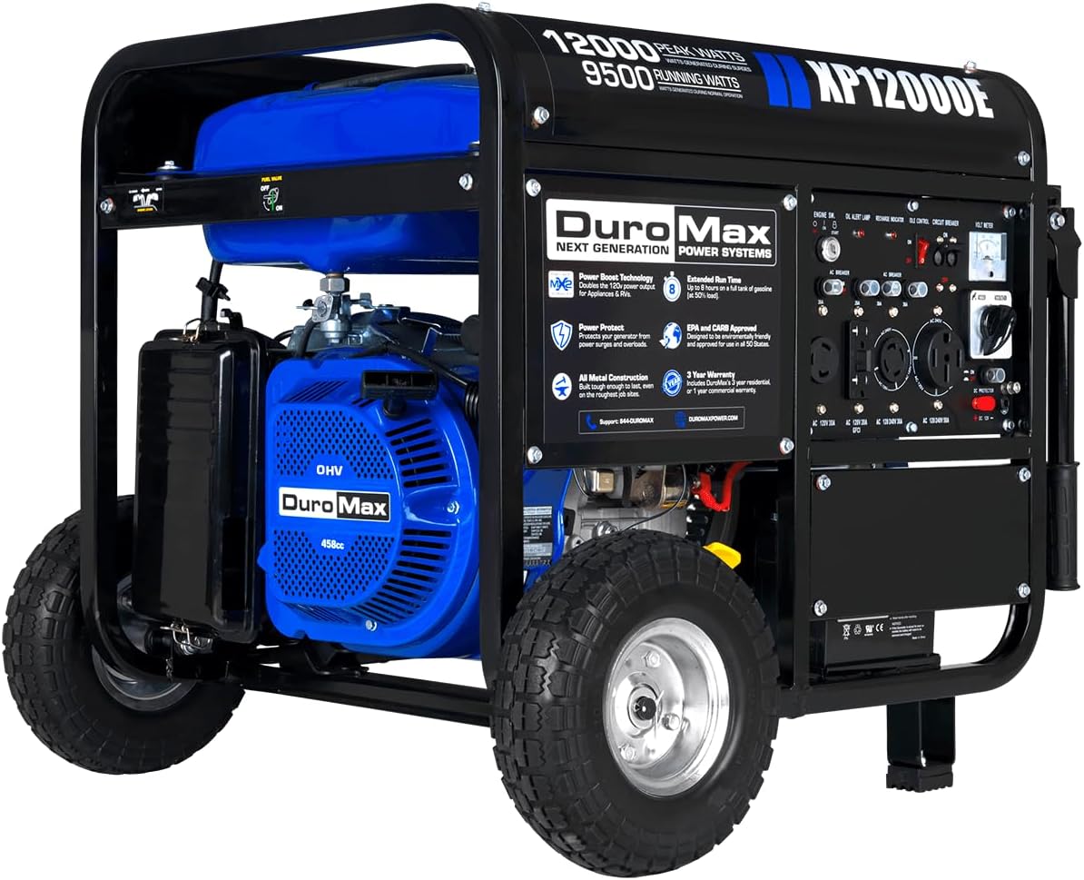 DuroMax Gas Powered Portable Generator for Home and RV Use