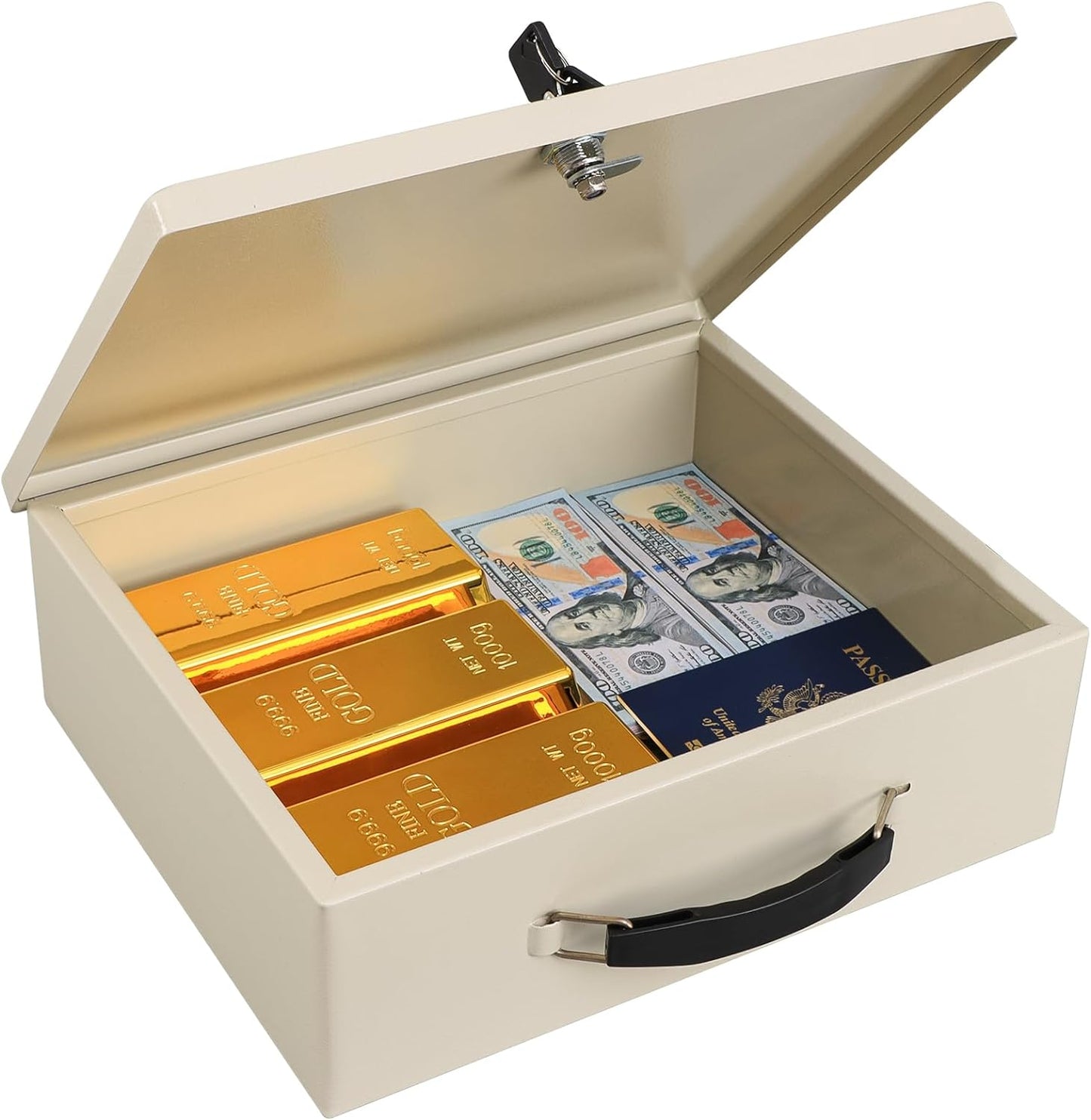 KYODOLED Fireproof Document Box with Key Lock for Valuables