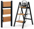 3 Step Ladder Anti-Slip Lightweight Foldable Step Ladder - Stable