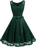 Dressystar Women Floral Lace V Neck Knee-Length Party Dress - Fit