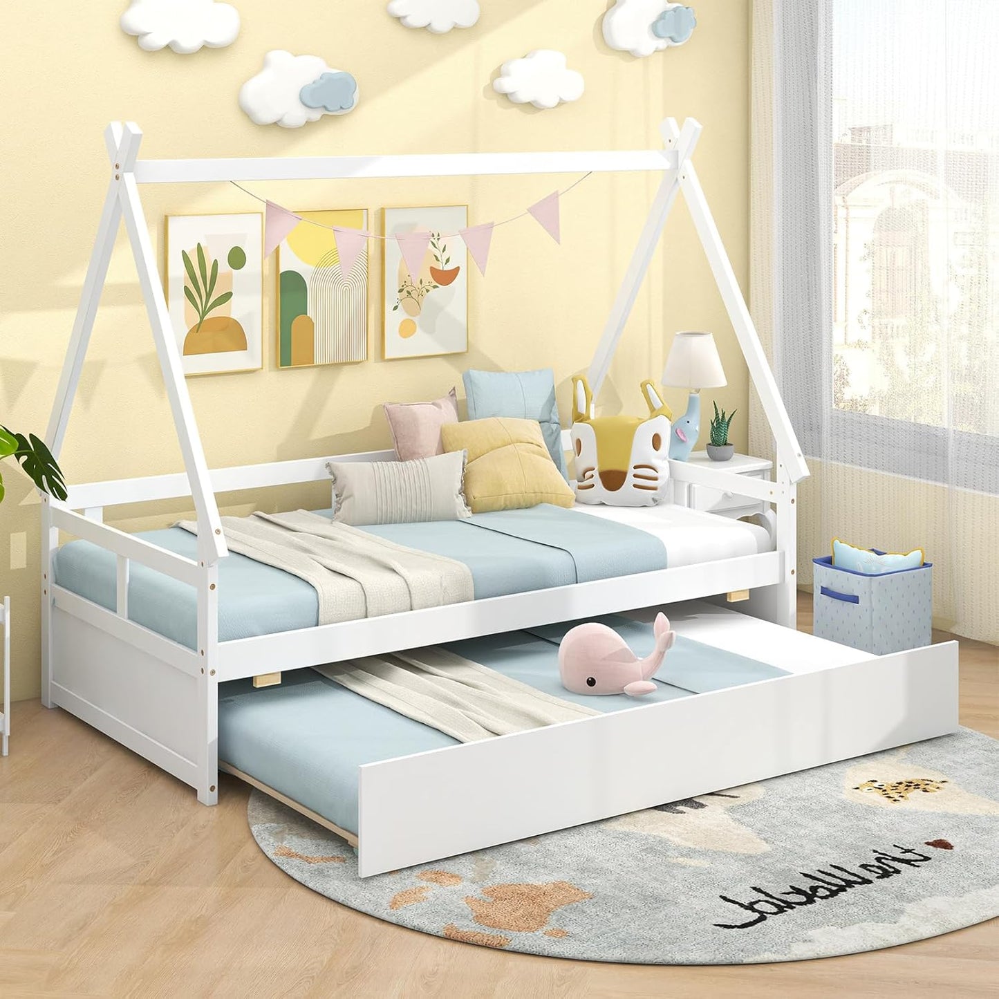 Giantex Twin House Bed: Safe Teepee Design