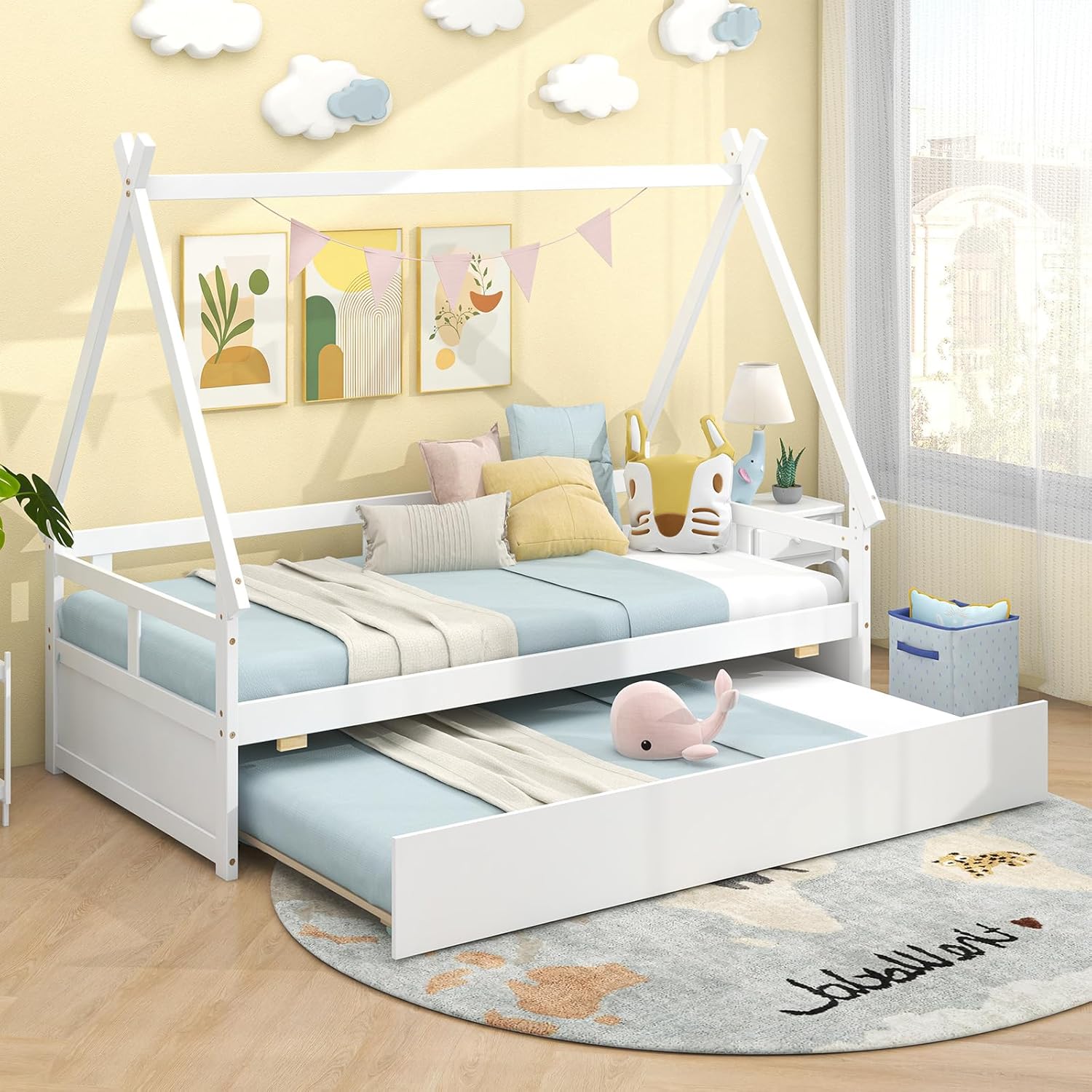 Giantex Twin House Bed: Safe Teepee Design