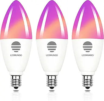 Smart Candelabra LED Bulbs with RGBW and Voice Control Features