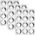 Stainless Steel 12-Cup Muffin Pan Set for Healthy Baking