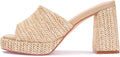Monrovia Raffia Heeled Sandals for Women - Platform Wedge Summer Heel