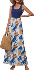 Bluetime Women's Summer Boho Sleeveless Floral Maxi Dress (S-3XL)