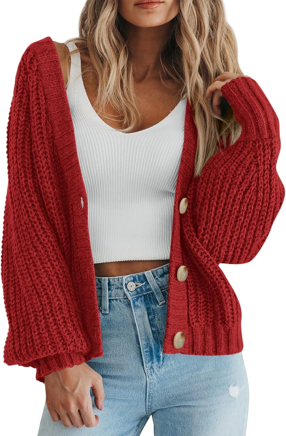 Chunky Knit Open Front Cardigan for Women - Cozy & Stylish