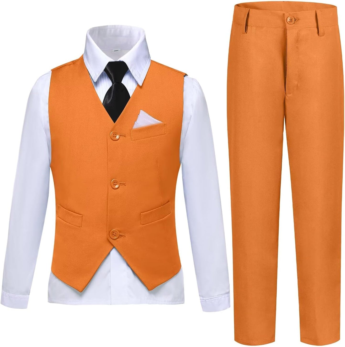 Boys Suit Formal Dress Pants Vest Set for Weddings and Events