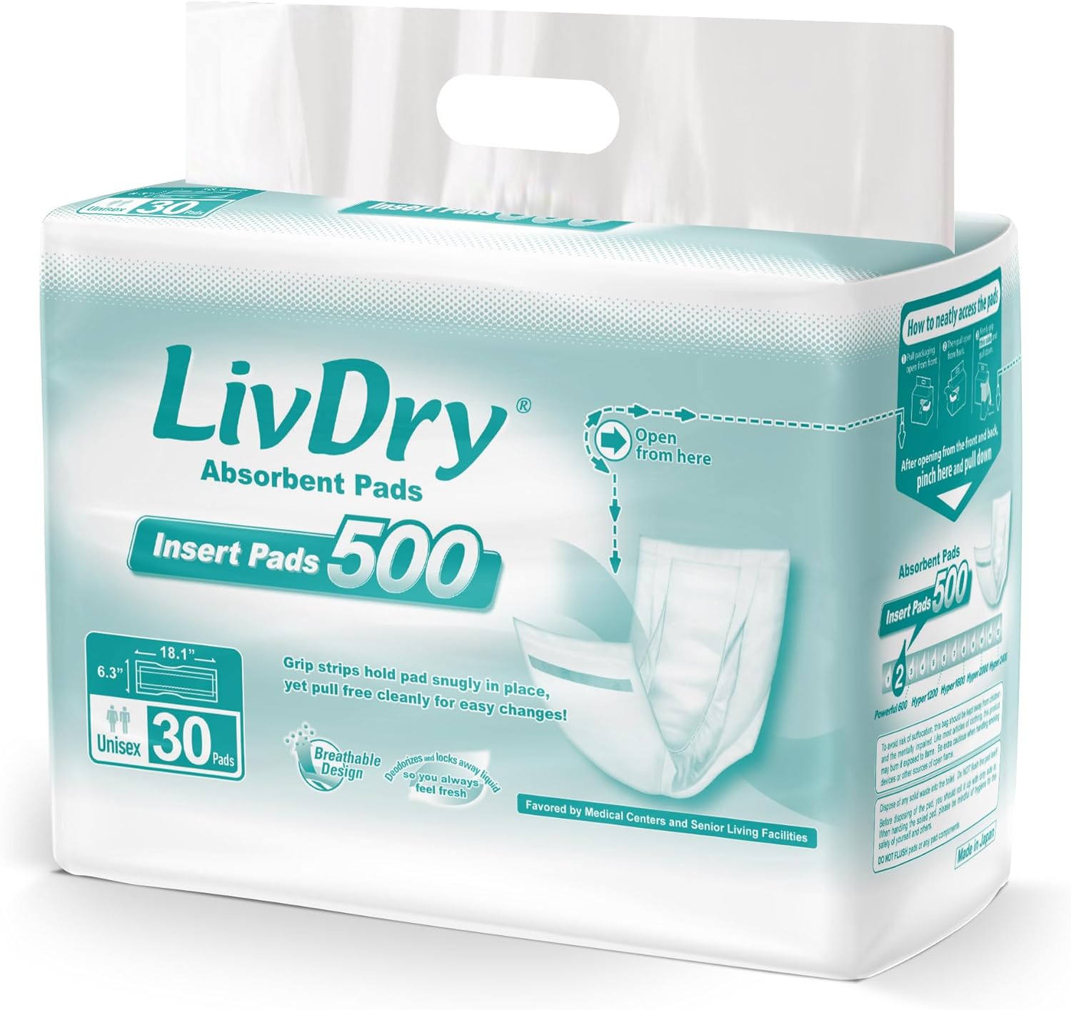 LivDry Incontinence Pads - Extra Absorbency & Odor Control